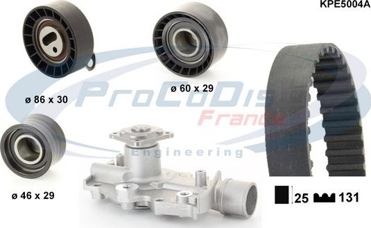 Procodis France KPE5004A - Водяной насос + комплект зубчатого ремня ГРМ autospares.lv