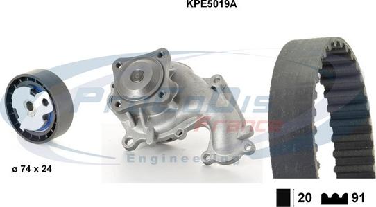 Procodis France KPE5019A - Водяной насос + комплект зубчатого ремня ГРМ autospares.lv