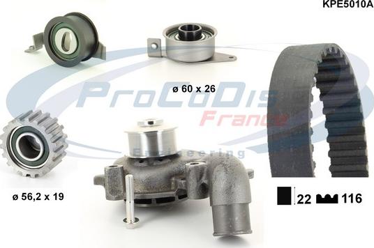 Procodis France KPE5010A - Водяной насос + комплект зубчатого ремня ГРМ autospares.lv