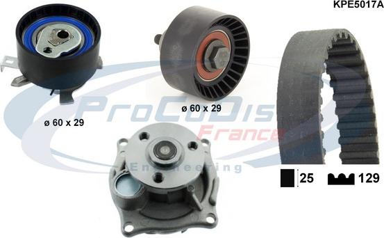 Procodis France KPE5017A - Водяной насос + комплект зубчатого ремня ГРМ autospares.lv