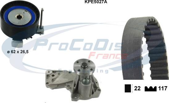 Procodis France KPE5027A - Водяной насос + комплект зубчатого ремня ГРМ autospares.lv