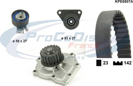 Procodis France KPE6507A - Водяной насос + комплект зубчатого ремня ГРМ autospares.lv