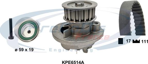 Procodis France KPE6514A - Водяной насос + комплект зубчатого ремня ГРМ autospares.lv