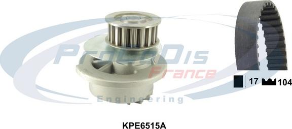 Procodis France KPE6515A - Водяной насос + комплект зубчатого ремня ГРМ autospares.lv