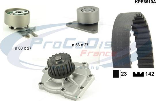 Procodis France KPE6510A - Водяной насос + комплект зубчатого ремня ГРМ autospares.lv