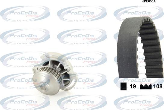 Procodis France KPE633A - Водяной насос + комплект зубчатого ремня ГРМ autospares.lv