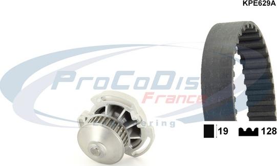Procodis France KPE629A - Водяной насос + комплект зубчатого ремня ГРМ autospares.lv