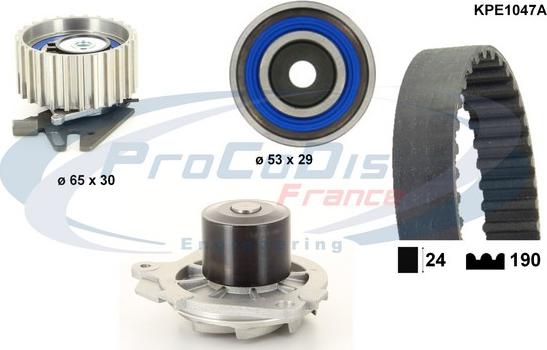 Procodis France KPE1047A - Водяной насос + комплект зубчатого ремня ГРМ autospares.lv