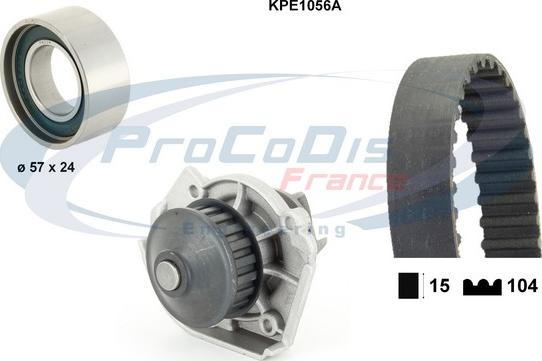 Procodis France KPE1056A - Водяной насос + комплект зубчатого ремня ГРМ autospares.lv