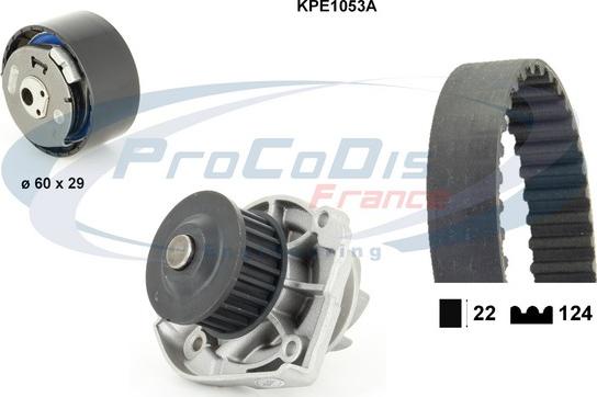 Procodis France KPE1053A - Водяной насос + комплект зубчатого ремня ГРМ autospares.lv
