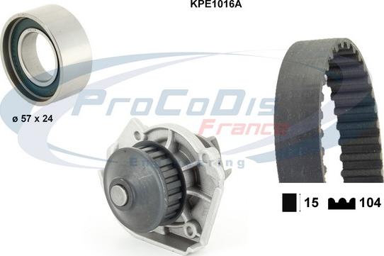 Procodis France KPE1016A - Водяной насос + комплект зубчатого ремня ГРМ autospares.lv