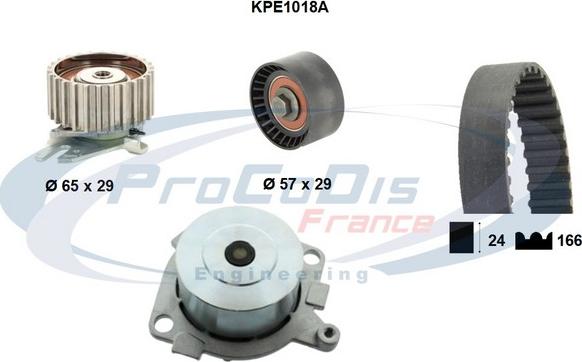 Procodis France KPE1018A - Водяной насос + комплект зубчатого ремня ГРМ autospares.lv