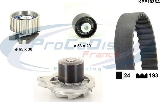 Procodis France KPE1036A - Водяной насос + комплект зубчатого ремня ГРМ autospares.lv