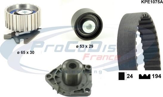 Procodis France KPE1075A - Водяной насос + комплект зубчатого ремня ГРМ autospares.lv