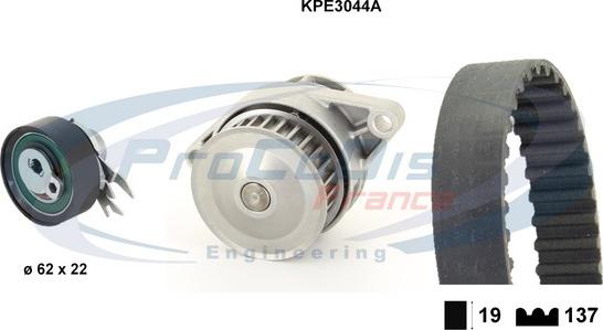 Procodis France KPE3044A - Водяной насос + комплект зубчатого ремня ГРМ autospares.lv