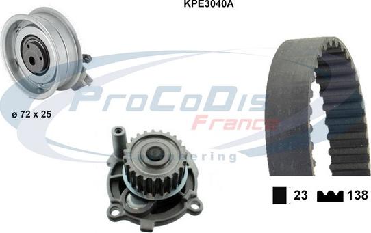 Procodis France KPE3040A - Водяной насос + комплект зубчатого ремня ГРМ autospares.lv