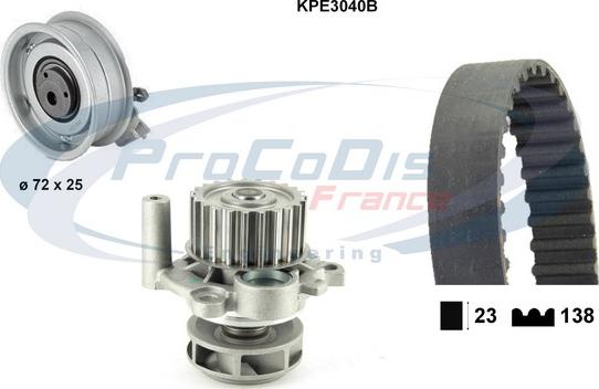 Procodis France KPE3040B - Водяной насос + комплект зубчатого ремня ГРМ autospares.lv