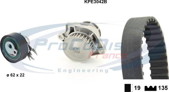 Procodis France KPE3042B - Водяной насос + комплект зубчатого ремня ГРМ autospares.lv