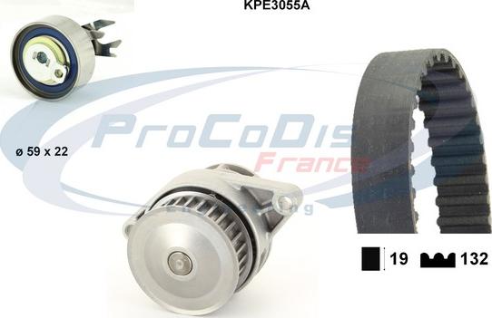 Procodis France KPE3055A - Водяной насос + комплект зубчатого ремня ГРМ autospares.lv