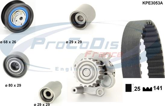 Procodis France KPE3053A - Водяной насос + комплект зубчатого ремня ГРМ autospares.lv