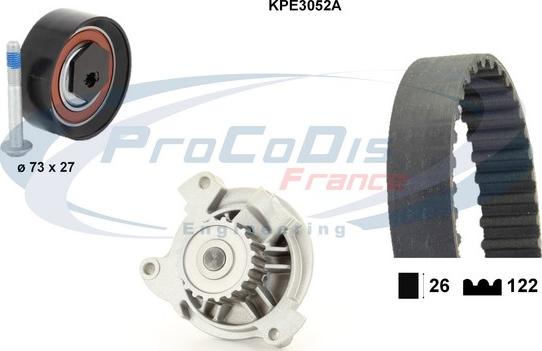 Procodis France KPE3052A - Водяной насос + комплект зубчатого ремня ГРМ autospares.lv