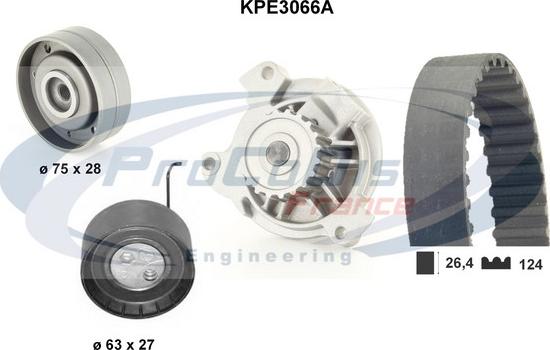 Procodis France KPE3066A - Водяной насос + комплект зубчатого ремня ГРМ autospares.lv