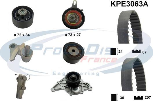 Procodis France KPE3063A - Водяной насос + комплект зубчатого ремня ГРМ autospares.lv
