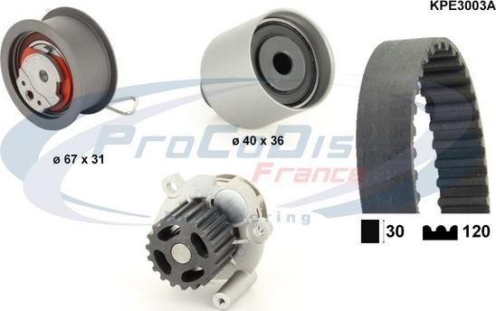 Procodis France KPE3003A - Водяной насос + комплект зубчатого ремня ГРМ autospares.lv