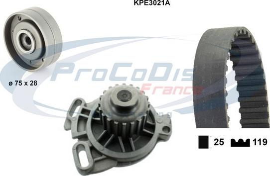Procodis France KPE3021A - Водяной насос + комплект зубчатого ремня ГРМ autospares.lv