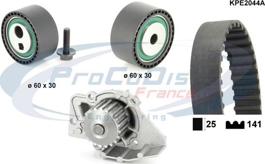 Procodis France KPE2044A - Водяной насос + комплект зубчатого ремня ГРМ autospares.lv