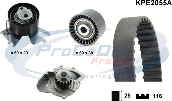 Procodis France KPE2055A - Водяной насос + комплект зубчатого ремня ГРМ autospares.lv