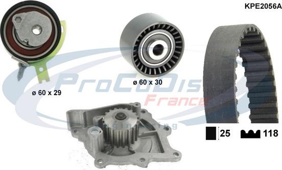 Procodis France KPE2056A - Водяной насос + комплект зубчатого ремня ГРМ autospares.lv