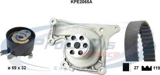 Procodis France KPE2065A - Водяной насос + комплект зубчатого ремня ГРМ autospares.lv