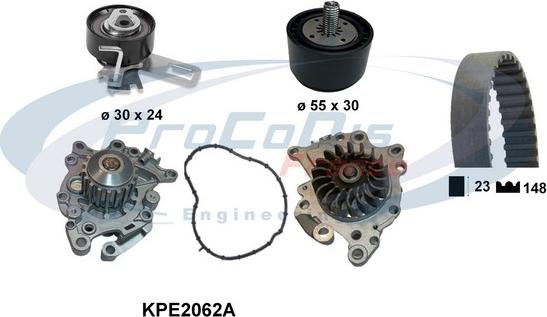 Procodis France KPE2062A - Водяной насос + комплект зубчатого ремня ГРМ autospares.lv