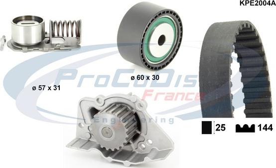 Procodis France KPE2004A - Водяной насос + комплект зубчатого ремня ГРМ autospares.lv