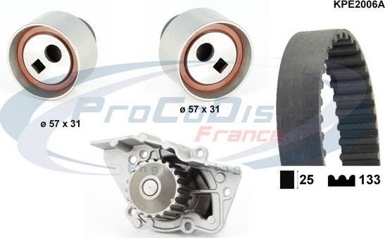 Procodis France KPE2006A - Водяной насос + комплект зубчатого ремня ГРМ autospares.lv