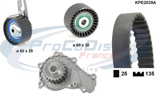 Procodis France KPE2039A - Водяной насос + комплект зубчатого ремня ГРМ autospares.lv