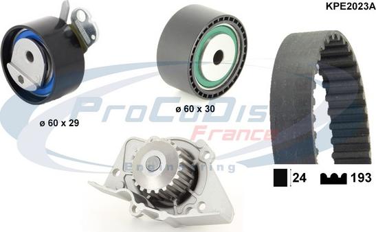 Procodis France KPE2023A - Водяной насос + комплект зубчатого ремня ГРМ autospares.lv