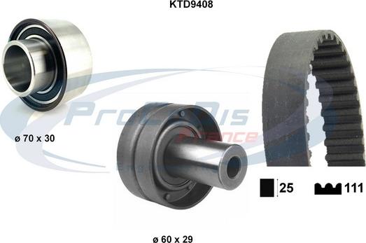 Procodis France KTD9408 - Комплект зубчатого ремня ГРМ autospares.lv