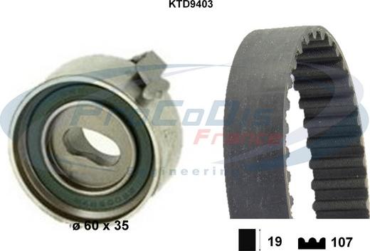 Procodis France KTD9403 - Комплект зубчатого ремня ГРМ autospares.lv