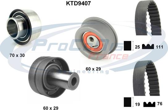 Procodis France KTD9407 - Комплект зубчатого ремня ГРМ autospares.lv