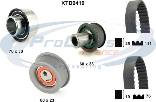 Procodis France KTD9419 - Комплект зубчатого ремня ГРМ autospares.lv