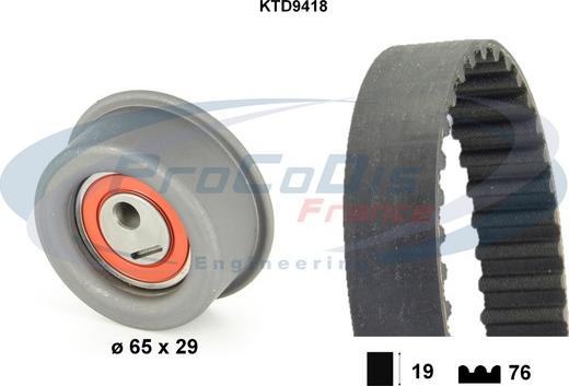 Procodis France KTD9418 - Комплект зубчатого ремня ГРМ autospares.lv