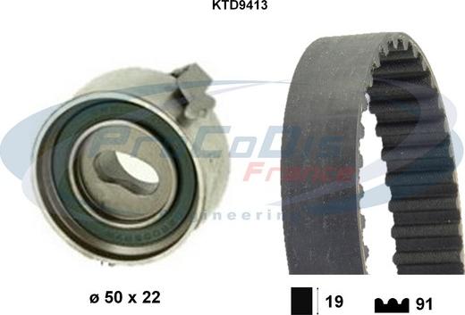 Procodis France KTD9413 - Комплект зубчатого ремня ГРМ autospares.lv