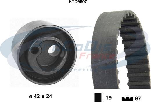 Procodis France KTD9607 - Комплект зубчатого ремня ГРМ autospares.lv