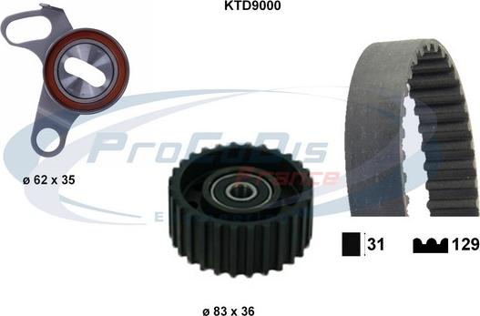 Procodis France KTD9000 - Комплект зубчатого ремня ГРМ autospares.lv