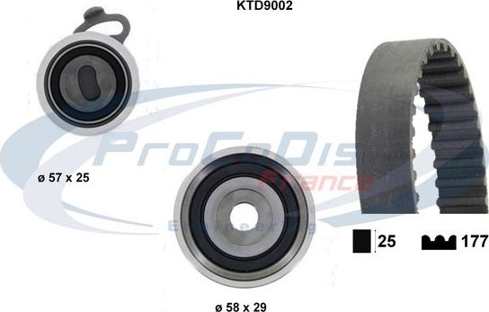 Procodis France KTD9002 - Комплект зубчатого ремня ГРМ autospares.lv