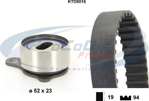 Procodis France KTD9016 - Комплект зубчатого ремня ГРМ autospares.lv