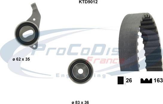 Procodis France KTD9012 - Комплект зубчатого ремня ГРМ autospares.lv