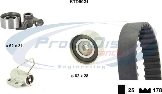 Procodis France KTD9021 - Комплект зубчатого ремня ГРМ autospares.lv